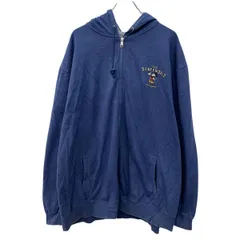 Walt Disney World ロゴスウェット パーカー XXL ネイビー ディズニー ジップアップ ミッキーマウス バックロゴ 刺繍ロゴ 秋物 a802-5670