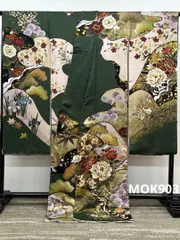 振袖 片身変わり 仮絵羽 刺繍 金彩 正絹 未仕立て品 八掛付き MOK903