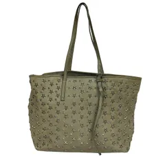 JIMMY CHOO(ジミーチュウ) トートバッグ サシャ ライトグレー ホログラムシールあり レザー