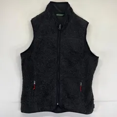 古着 ウールリッチ WOOLRICH ベスト フリース フルジップ ボア パイル 無地 L  ブラック系 レディース