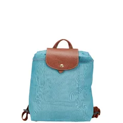 ロンシャン プリアージュ リュック バックパック ブルー ブラウン ナイロン レザー レディース Longchamp【1-0190767】