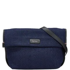 ポールスミスコレクション 斜め掛け ショルダーバッグ ネイビー ブラック キャンバス レザー レディース PAUL SMITH COLLECTION【1-0193833】