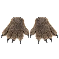 子供 大人 なりきり変身 コスチューム小物 変装 万聖節 ハロウィン仮装 動物仮装 盛り上がる コスプレ オオカミ 舞台演出用手袋 狼男手袋 怖い 小道具 爪付き手袋 狼グローブ プレゼント LONTG