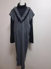 日本輸入 Leilian 純ウール 圧縮ニット ロング丈ワンピース レディース ONE 66 77