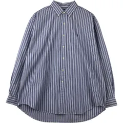 古着 ラルフローレン Ralph Lauren BLAKE マルチストライプ 長袖 ボタンダウンストライプシャツ メンズXL相当/eaa614717