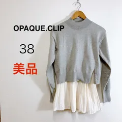 美品 OPAQUE.CLIP オペークドットクリップ 3WAY プリーツレイヤードニット レイヤードトップス プリーツトップス ドッキングニット 重ね着風ニット きれいめカジュアル フェミニン 38