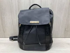 Calvin Klein/カルバンクライン リュック バックパック レディース ブラック ロゴプレート ゴールド金具 シンプル ファスナーポケット多数