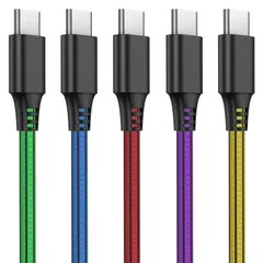 高耐久PVC素材 Samsung 急速充電 データ転送 Galaxy ケーブル Huawei ケーブル タイプc Android各種他対応 【5本セット2M】 (2mの５本セット・TypeC) C Type (5本セット・２ｍ・TypeC) USB