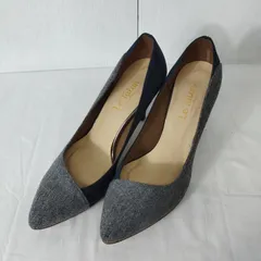 LE TALON ルタロン 8cm ポインテッド 配色 パンプス 切替 キレイ目 上品 グレー系 ネイビー系 サイズ 38 B460