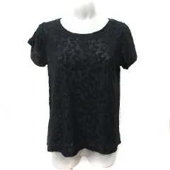 ジーナシス JEANASIS カットソー 半袖 総柄 F 黒 ブラック /YI