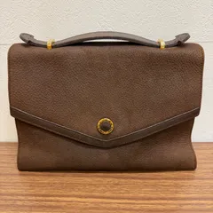 ◎Longchamp ロンシャン ハンドバッグ レザー ブラウン ビンテージ サークルロゴ