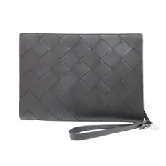 【中古】BOTTEGA VENETA ボッテガヴェネタ クラッチバッグ ブラック ドキュメントケース マキシイントレチャート セカンドバッグ ハンドバッグ 書類鞄 ビジネス シンプル メンズ レザー 黒 A2600850 【無料ギフトラッピング承ります】