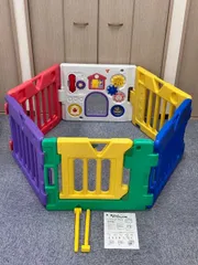 クリーニングメンテナンス　説明済み　ミュージカルキッズランドドア付 日本育児 ベビーサークル