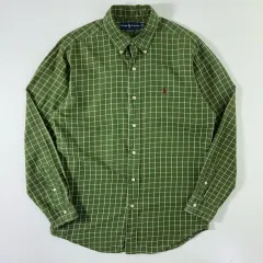 Polo ポロ ラルフローレン 刺繍 コットン グリーン チェックシャツ
