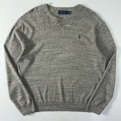 Polo ポロ ラルフローレン 刺繍 コットン グレー ニット