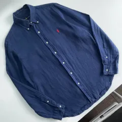 Polo ポロ ラルフローレン 新モデル ネイビー リネン シャツ