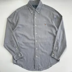 POLO ポロ ラルフローレン 刺繍 グレー コットン シャツ