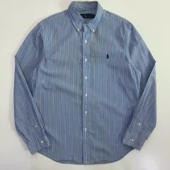 POLO ポロ ラルフローレン 刺繍 コットン ブルー ストライプ シャツ
