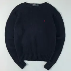 Polo ポロ ラルフローレン 90s 刺繍 コットン ネイビー ニット