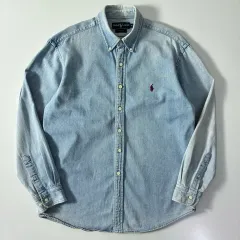 POLO ポロ ラルフローレン 刺繍 コットン シャンブレー シャツ