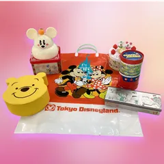 ディズニー　空箱5点セット　ディズニーお土産袋　まとめ売り　東京ディズニーリゾート　ミッキーマウス　ミニーマウス　くまのプーさん　インテリア　小物入れ