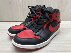 NIKE/ナイキ AIR JORDAN 1 MID/エアジョーダン 1 ミッド 'BRED“ ハイカットスニーカー 25.5cm 箱無し ブラック×レッド バスケット