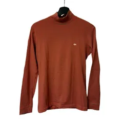 C450 PEARLY GATES モックネック ボーダーカットソー オレンジ × グレー 2サイズ