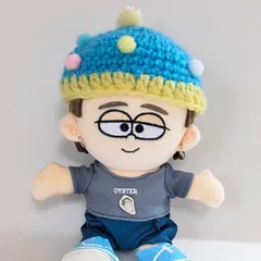 ボンボンがいっぱいのぬい用帽子です　タイムレス　寺西拓人　寺　寺西　帽子　タムぬい 服 メンカラ　水色　黄色　timelesz ぬい　アイドル　ぬいぐるみ