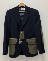 eye COMME des GARCONS アイ コムデギャルソン JUNYA WATANABE MAN テーラードジャケット BROOKS BROTHES パッチワーク 紺 サイズS
