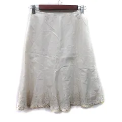 エニィスィス エニシス anySiS マーメイドスカート ミモレ ロング 刺繍 2 M 白 オフホワイト /YI