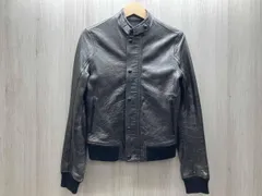 DIESEL BLACK GOLD/ディーゼルブラックゴールド ライダース風レザーブルゾン 羊革 メタリック 光沢 イタリア製 Lampoジッパー  38