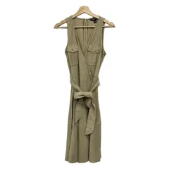 RalphLauren(ラルフローレン) ワンピース サイズ6 M レディース - グレーベージュ ノースリーブ/ロング/スエード/カシュクール