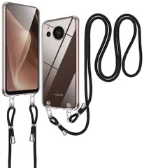 AQUOS Sense7 Plus ケース クリア ショルダー AQUOS sense7plus スマホケース 肩掛け 斜めかけ 縄掛け ケース ストラップ付き スマホケース 透明 TPU AQUOS Sense7Plus スマホシ リコン カバー 薄型 軽量
