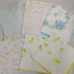 【未使用 】ガーゼハンカチ  いろいろ 6枚 まとめ売り 花柄  かわいい やさしい色合い 長期保管 現状品 S897