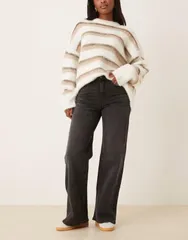 ジェイディーワイ レディース ボトムス デニムパンツ ワイドレッグ ハイウエスト ジーンズ JDY high waist wide leg jeans in dark Gray グレー