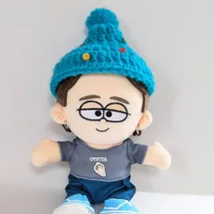 カラフルのミニミニボタンがアクセントのエメラルドグリーンに近い色合いの帽子です　タイムレス　寺西拓人　寺　寺西　帽子　タムぬい　服 エメラルドグリーン　timelesz ぬい　ぬい活　アイドル