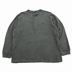 ポロ ラルフローレン ロンT メンズ Lサイズ オリーブグリーン ヘンリーネック 長袖 カットソー