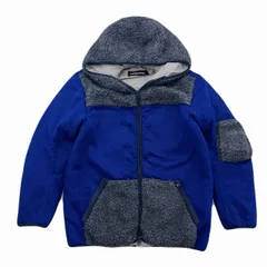 メルシーボークー フリースジャケット レディース Lサイズ相当 ブルー グレー ビッグシルエット パーカー ボア