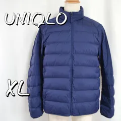 【極美品】UNIQLOユニクロ メンズ 保存袋付き ウルトラライトダウンジャケット（3Dカット）XL 青ブルー【古着】【中古】【送料無料】