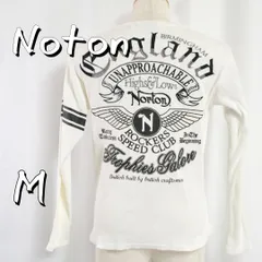 【美品】Nortonノートン コットン製 背面ビッグロゴグラフィック サーマルVネック長袖Tシャツ M オフホワイト【古着】【中古】【送料無料】のサムネイル