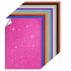 グリッターシート 22枚セット 11色 A4サイズ カッティングシート 応援うちわ カラーシール 手作り 素材 DIY手芸用 推し活グッズ マルチカラー