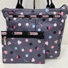 9660　LeSportsac　レスポートサック　トートバッグ　ハンドバッグ　ポーチ　グレー　ブラック　黒　ドット　水玉　ハート　水色　ライトブルー　ピンク　レディース　軽量　カジュアル　シンプル