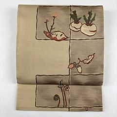 名古屋帯 しょうざん 薄黄土色 鴨の親子 美品 - メルカリ