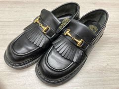 ドクターマーチン/ Dr. Martens黒フリンジローファー ゴールドバックル