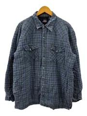 DICKIES (ディッキーズ) 中綿長袖チェックシャツ 裏地キルティング 00S 古着 XL ブルー系 メンズ/078
