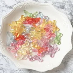 リボン ビーズ 35個セット パステルカラー