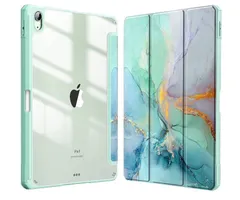 iPad Air 11インチ ケース M3 (2025 第7世代) / M2 (2024 第6世代) / Air 5/4 ケース 2022/2020 10.9 インチ 透明バックカバー Apple Pencil 収納可能 ワイヤレス充電対応 三つ折スタンド