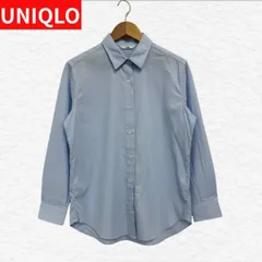 UNIQLO ユニクロ コットンリシャツ　リラックスシルエット 水色 Lサイズ 〇□