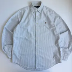 Polo ポロ ラルフローレン ライトブルー ストライプ オックスフォード シャツ