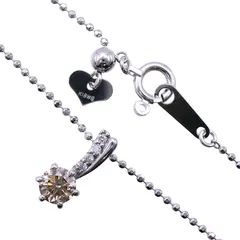 ネックレスK18WG ダイヤモンド0.30ct/0.03ct アジャスター付